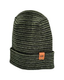 HW Modern Theta Stitch Contrast Cuffed Beanie (Patent Pending Design) Green/Black, Made in USA